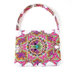 NEW JUDSON & CO. tribal print towel handbag in pink/purple